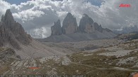 Archiv Foto Webcam Blick auf die 3 Zinnen von der Dreizinnenhütte 11:00