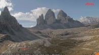 Archiv Foto Webcam Blick auf die 3 Zinnen von der Dreizinnenhütte 09:00