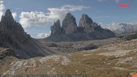 Archiv Foto Webcam Blick auf die 3 Zinnen von der Dreizinnenhütte 10:00