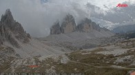 Archiv Foto Webcam Blick auf die 3 Zinnen von der Dreizinnenhütte 15:00