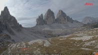 Archiv Foto Webcam Blick auf die 3 Zinnen von der Dreizinnenhütte 08:00