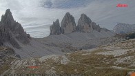 Archiv Foto Webcam Blick auf die 3 Zinnen von der Dreizinnenhütte 09:00