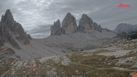 Archiv Foto Webcam Blick auf die 3 Zinnen von der Dreizinnenhütte 11:00