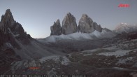 Archiv Foto Webcam Blick auf die 3 Zinnen von der Dreizinnenhütte 05:00