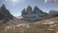 Archiv Foto Webcam Blick auf die 3 Zinnen von der Dreizinnenhütte 11:00