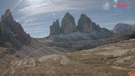 Archiv Foto Webcam Blick auf die 3 Zinnen von der Dreizinnenhütte 11:00