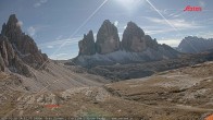Archiv Foto Webcam Blick auf die 3 Zinnen von der Dreizinnenhütte 13:00