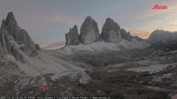 Archiv Foto Webcam Blick auf die 3 Zinnen von der Dreizinnenhütte 17:00
