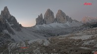 Archiv Foto Webcam Blick auf die 3 Zinnen von der Dreizinnenhütte 06:00