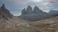 Archiv Foto Webcam Blick auf die 3 Zinnen von der Dreizinnenhütte 13:00