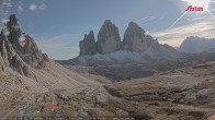 Archiv Foto Webcam Blick auf die 3 Zinnen von der Dreizinnenhütte 15:00