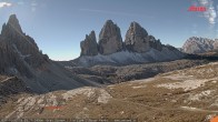 Archiv Foto Webcam Blick auf die 3 Zinnen von der Dreizinnenhütte 09:00