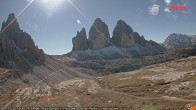 Archiv Foto Webcam Blick auf die 3 Zinnen von der Dreizinnenhütte 11:00