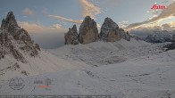 Archiv Foto Webcam Blick auf die 3 Zinnen von der Dreizinnenhütte 15:00