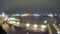 Archiv Foto Webcam Hamburg: Landungsbrücken 19:00