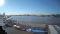 Archiv Foto Webcam Hamburg: Landungsbrücken 08:00