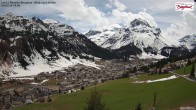 Archived image Webcam Lech am Arlberg - Guesthouse Bergland 13:00