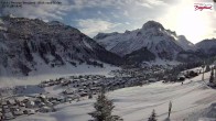 Archiv Foto Webcam Oberlech: Ausblick Pension Bergland 13:00