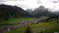 Archiv Foto Webcam Oberlech: Ausblick Pension Bergland 09:00