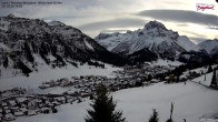 Archiv Foto Webcam Oberlech: Ausblick Pension Bergland 13:00