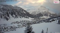 Archiv Foto Webcam Oberlech: Ausblick Pension Bergland 14:00