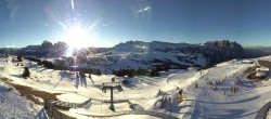 Archiv Foto Webcam Panorama der Seiser Alm von der Puflatsch Bergstation 07:00