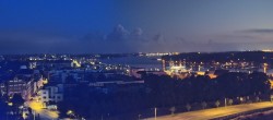 Archiv Foto Webcam Rostock Panorama vom Radisson Blue Hotel 03:00