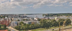 Archiv Foto Webcam Rostock Panorama vom Radisson Blue Hotel 13:00