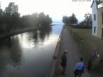 Archiv Foto Webcam Hafendorf Müritz: Kanal vom Claassee zur Müritz 19:00