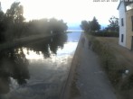 Archiv Foto Webcam Hafendorf Müritz: Kanal vom Claassee zur Müritz 19:00