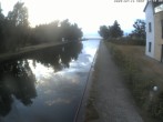 Archiv Foto Webcam Hafendorf Müritz: Kanal vom Claassee zur Müritz 19:00