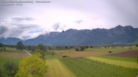 Archived image Webcam View of the Hoher Kasten, Furgglenfirst and Kamor from Feldkirch 13:00