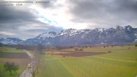 Archived image Webcam View of the Hoher Kasten, Furgglenfirst and Kamor from Feldkirch 13:00