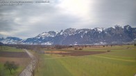 Archived image Webcam View of the Hoher Kasten, Furgglenfirst and Kamor from Feldkirch 11:00