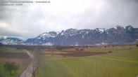 Archived image Webcam View of the Hoher Kasten, Furgglenfirst and Kamor from Feldkirch 13:00