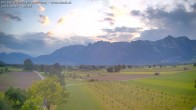 Archived image Webcam View of the Hoher Kasten, Furgglenfirst and Kamor from Feldkirch 19:00