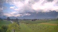 Archived image Webcam View of the Hoher Kasten, Furgglenfirst and Kamor from Feldkirch 07:00