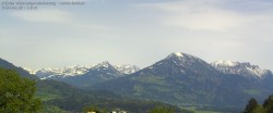 Archived image Webcam View of Walgau, Hoher Fraßen and Breithorn from Gampelün 13:00