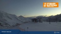 Archiv Foto Webcam Stubaier Gletscher: Aublick Bergstation Murmele 06:00