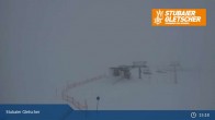 Archiv Foto Webcam Stubaier Gletscher: Aublick Bergstation Murmele 14:00