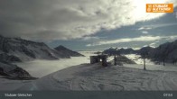 Archiv Foto Webcam Stubaier Gletscher: Aublick Bergstation Murmele 07:00