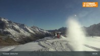 Archiv Foto Webcam Stubaier Gletscher: Aublick Bergstation Murmele 08:00
