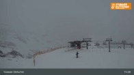 Archiv Foto Webcam Stubaier Gletscher: Aublick Bergstation Murmele 14:00