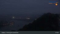 Archiv Foto Webcam Koblenz: Blick von der Festung auf Seilbahn und Deutsches Eck 06:00