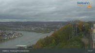 Archiv Foto Webcam Koblenz: Blick von der Festung auf Seilbahn und Deutsches Eck 10:00