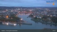 Archiv Foto Webcam Koblenz: Blick von der Festung auf Seilbahn und Deutsches Eck 07:00