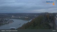 Archiv Foto Webcam Koblenz: Blick von der Festung auf Seilbahn und Deutsches Eck 07:00