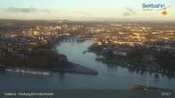 Archiv Foto Webcam Koblenz: Blick von der Festung auf Seilbahn und Deutsches Eck 07:00