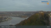 Archiv Foto Webcam Koblenz: Blick von der Festung auf Seilbahn und Deutsches Eck 07:00