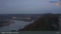 Archiv Foto Webcam Koblenz: Blick von der Festung auf Seilbahn und Deutsches Eck 16:00